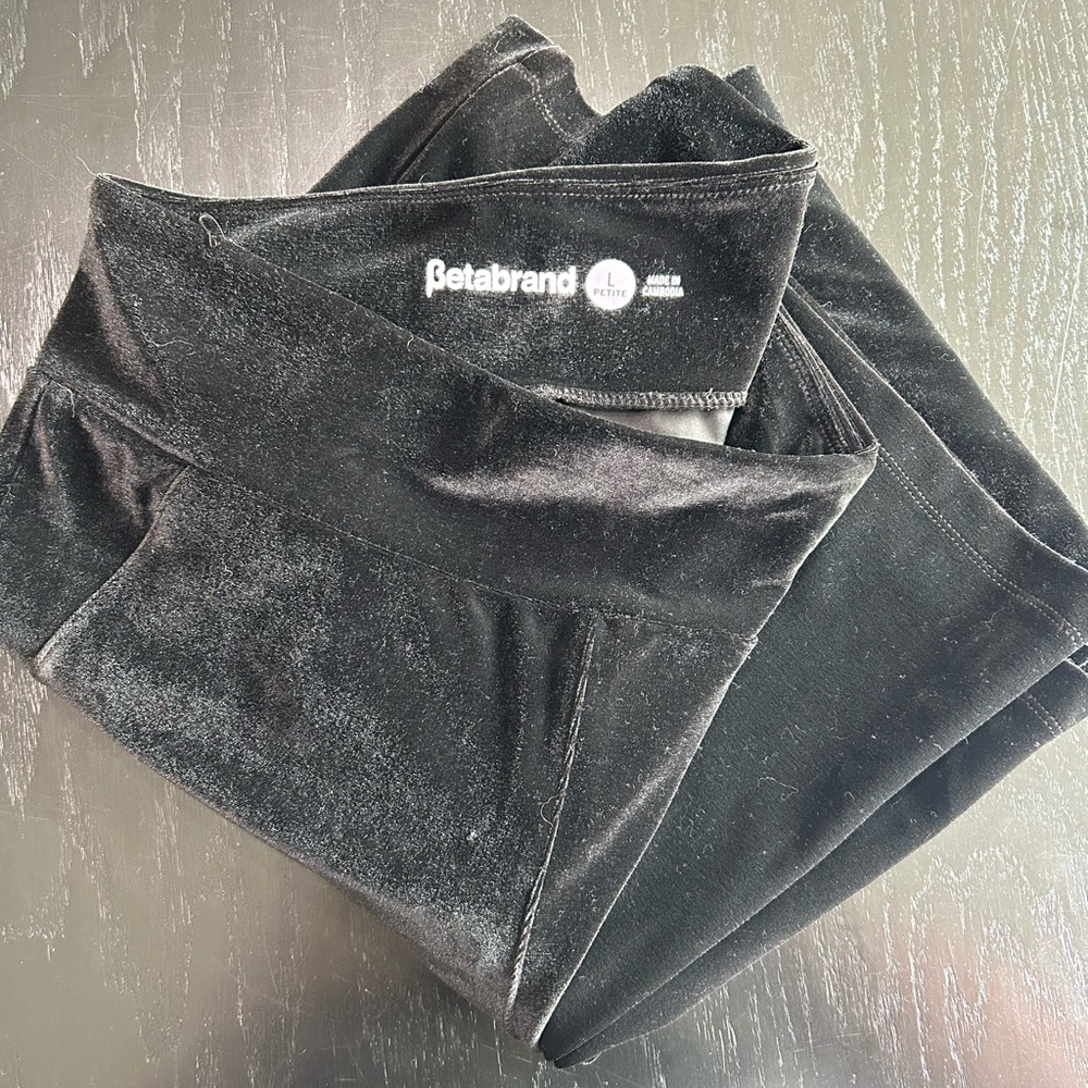 Betabrand Black Velvet Leggings